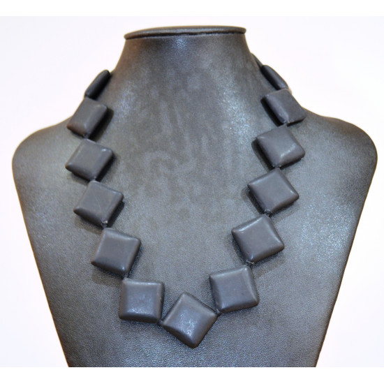 square lava rock necklace