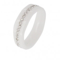 Rhinestone ceramic rings 1 white