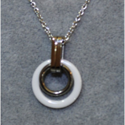 White ceramic necklace cera18