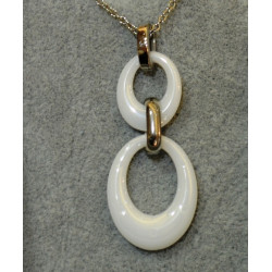 White ceramic necklace cera22