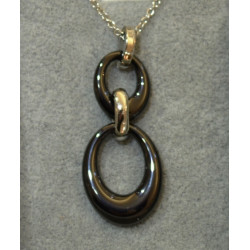 Black ceramic necklace cera23