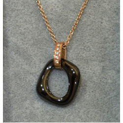 Black ceramic necklace cera11