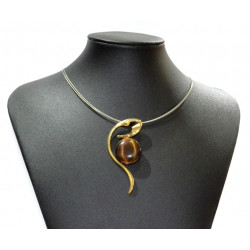 necklace cats eye brown