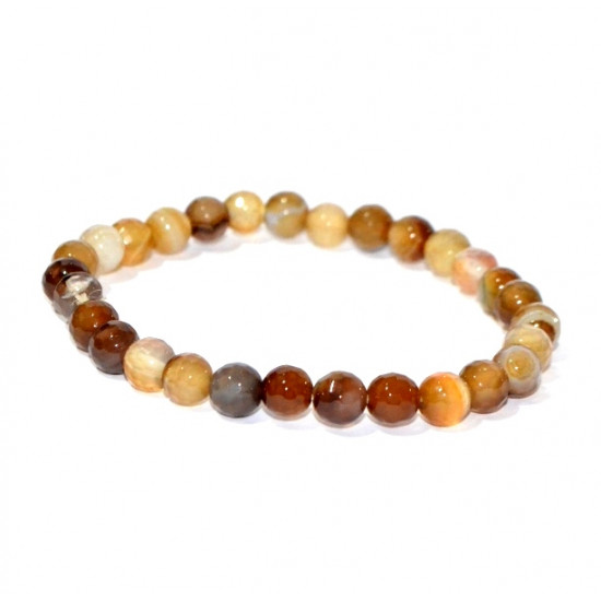 Caramel agate bracelet 6mm faceted