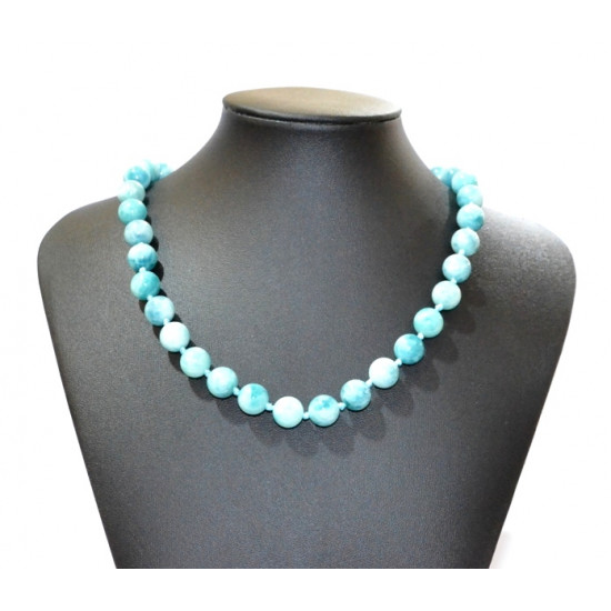 Collier agate blue lace 10mm