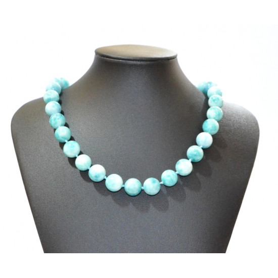 blue lace agate necklace 12mm
