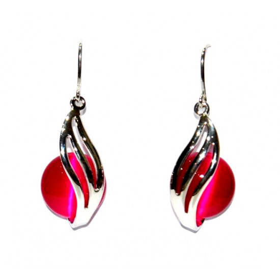 pink cat eye earrings