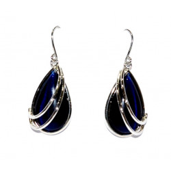 blue cat eye earrings