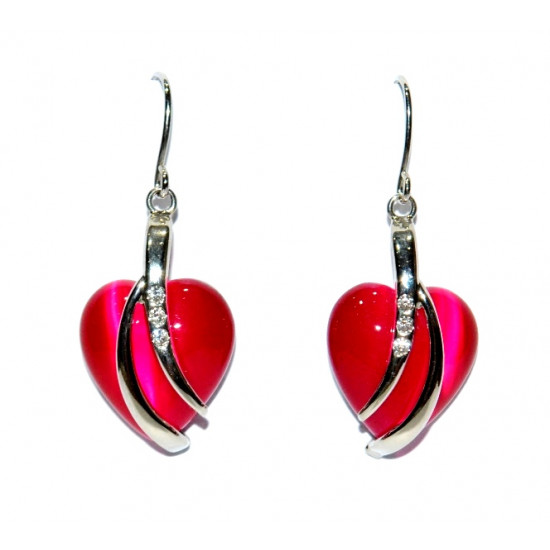 pink cat eye earrings