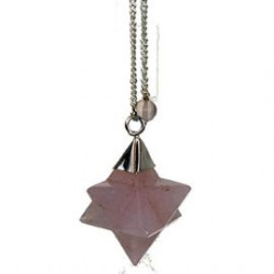 Rose quartz merkaba pendulum