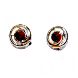red rhinestone clip-on earrings