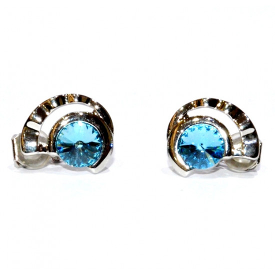 Blue rhinestone clip-on earrings