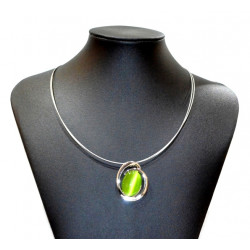 necklace cats eye green