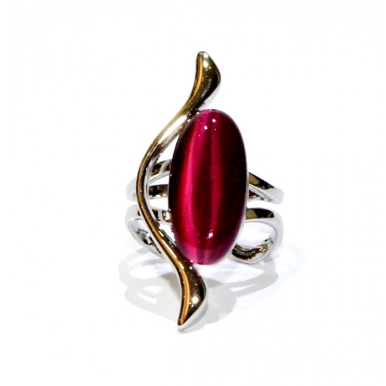 bague oeil de chat fushia