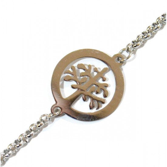 bracelet arbre de vie inox argenté