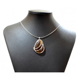 necklace cats eye brown