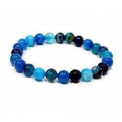 bracelet agate bleu 8mm