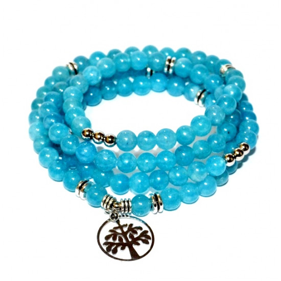 Aquamarine Mala Bracelet