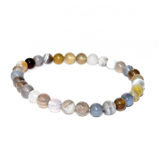 gray agate bracelet 6mm