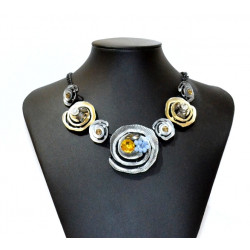 gray and gold hazer necklace