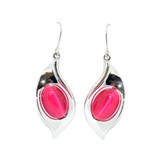 pink cat eye earrings