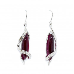 fuchsia cat eye earrings