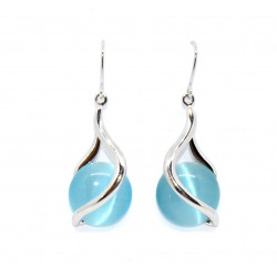 blue cat eye earrings