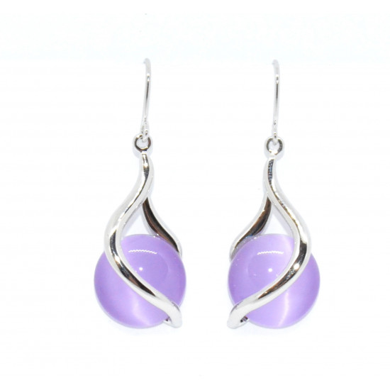 purple cat eye earrings
