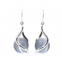 gray cat eye earrings