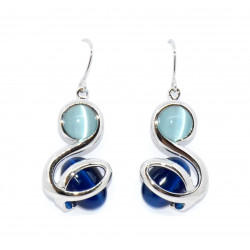blue cat eye earrings