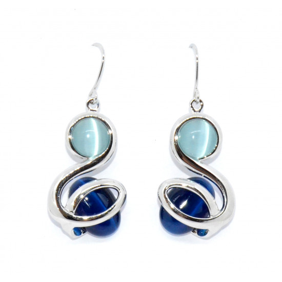 blue cat eye earrings