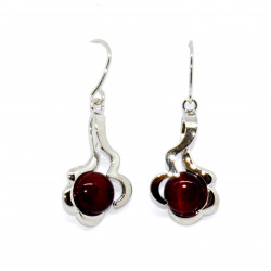 boucles d'oreilles oeil de chat rouge