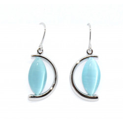 boucles d'oreilles oeil de chat bleu