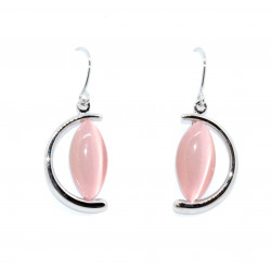 boucles d'oreilles oeil de chat rose
