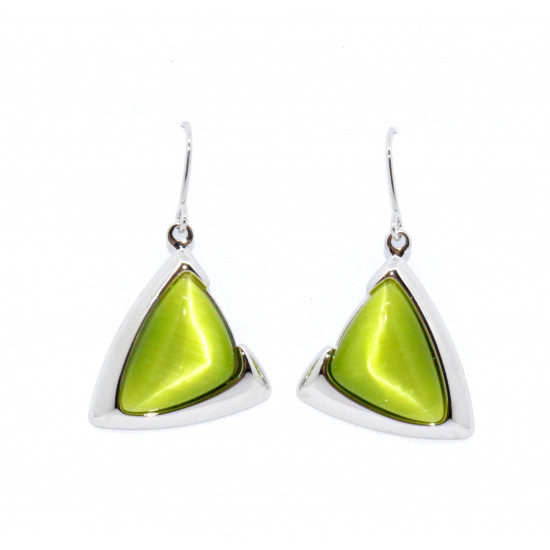 green cat eye earrings