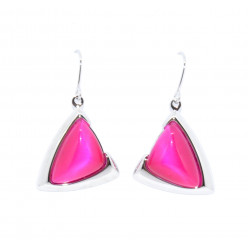 boucles d'oreilles oeil de chat rose