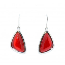 boucles d'oreilles oeil de chat rouge
