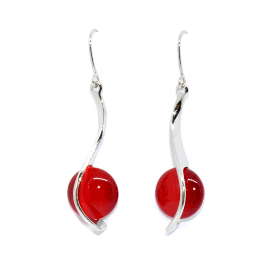 red cat eye earrings