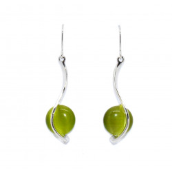 green cat eye earrings