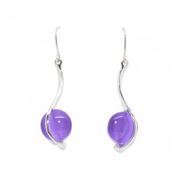 boucles d'oreilles oeil de chat violet