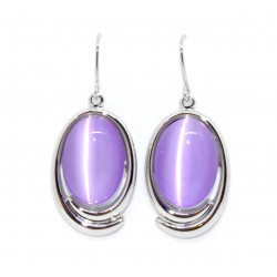 boucles d'oreilles oeil de chat violet