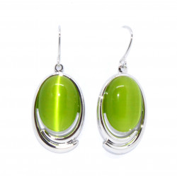 green cat eye earrings