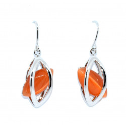 boucles d'oreilles oeil de chat orange