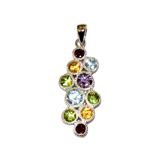 Sterling Silver multi-stone pendant