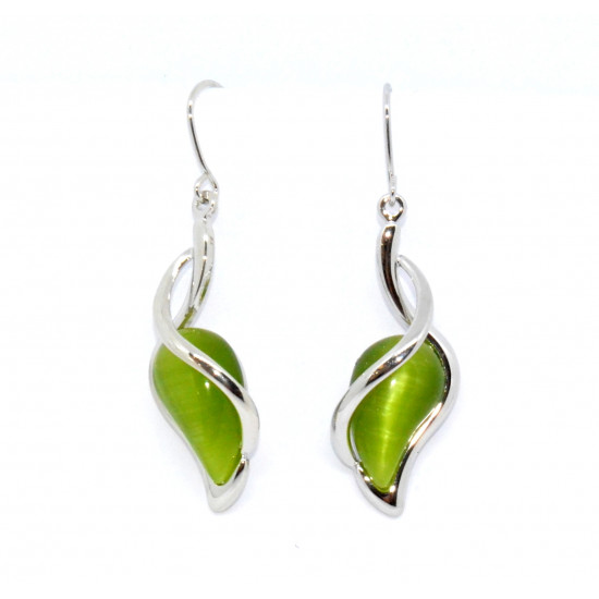green cat eye earrings