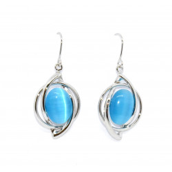 blue cat eye earrings