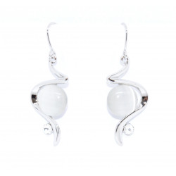 boucles d'oreilles oeil de chat blanc