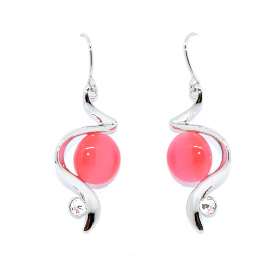pink cat eye earrings