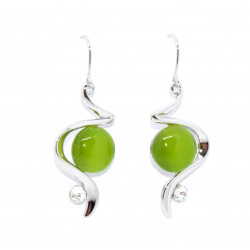 green cat eye earrings