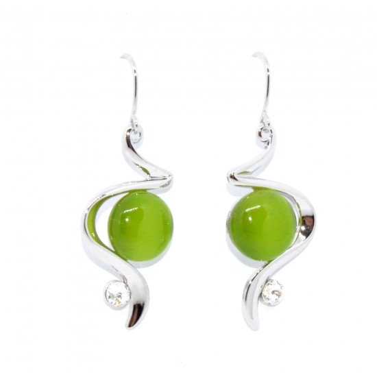 green cat eye earrings